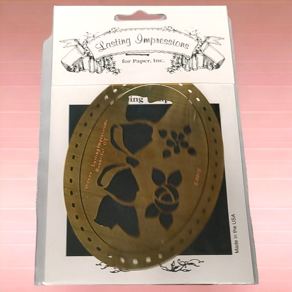 Vintage 90s USA Lasting Impressions Brass Embossing Templates Ladybug Hearts Bow - Picture 5 of 6